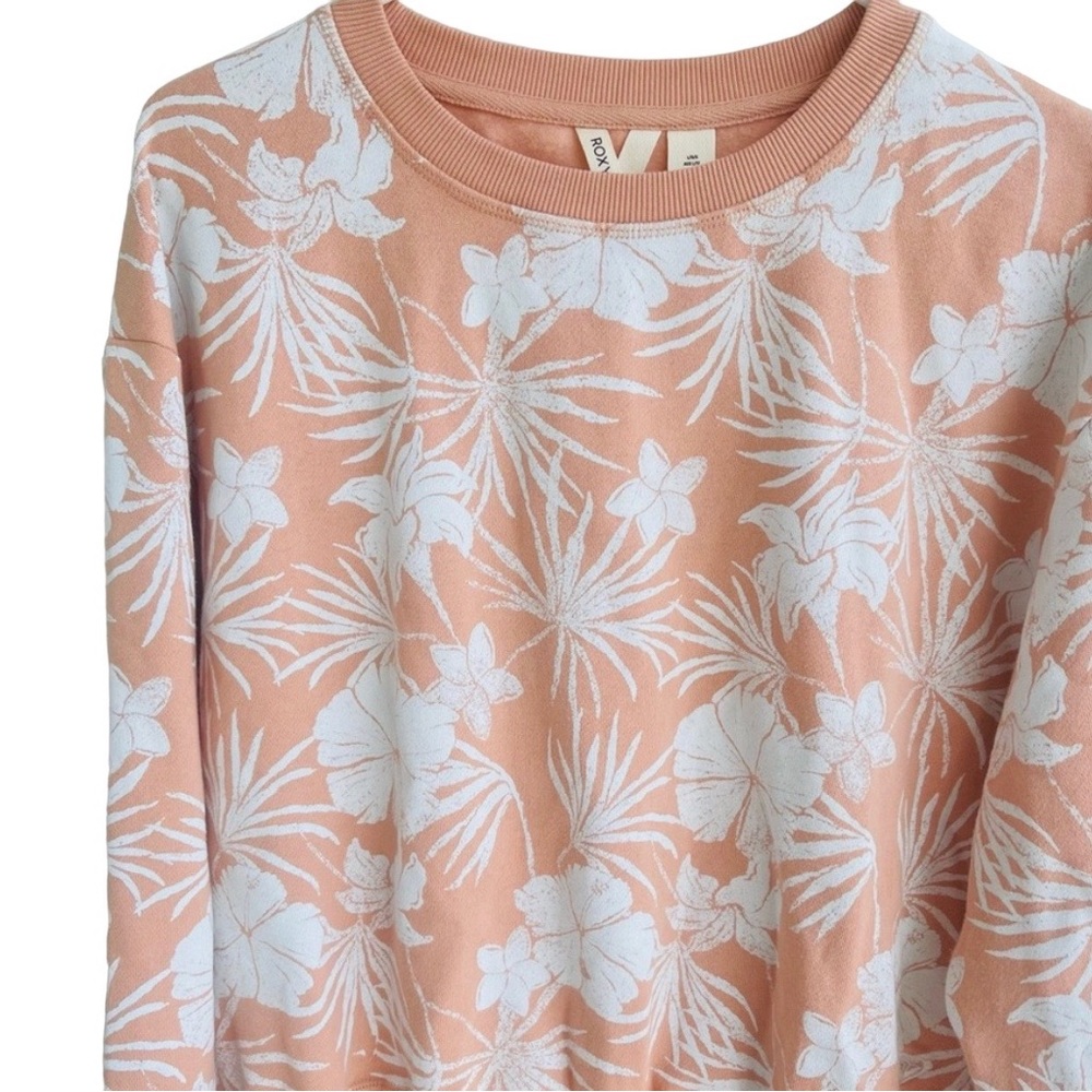 Roxy Peach and white floral sweatshirt